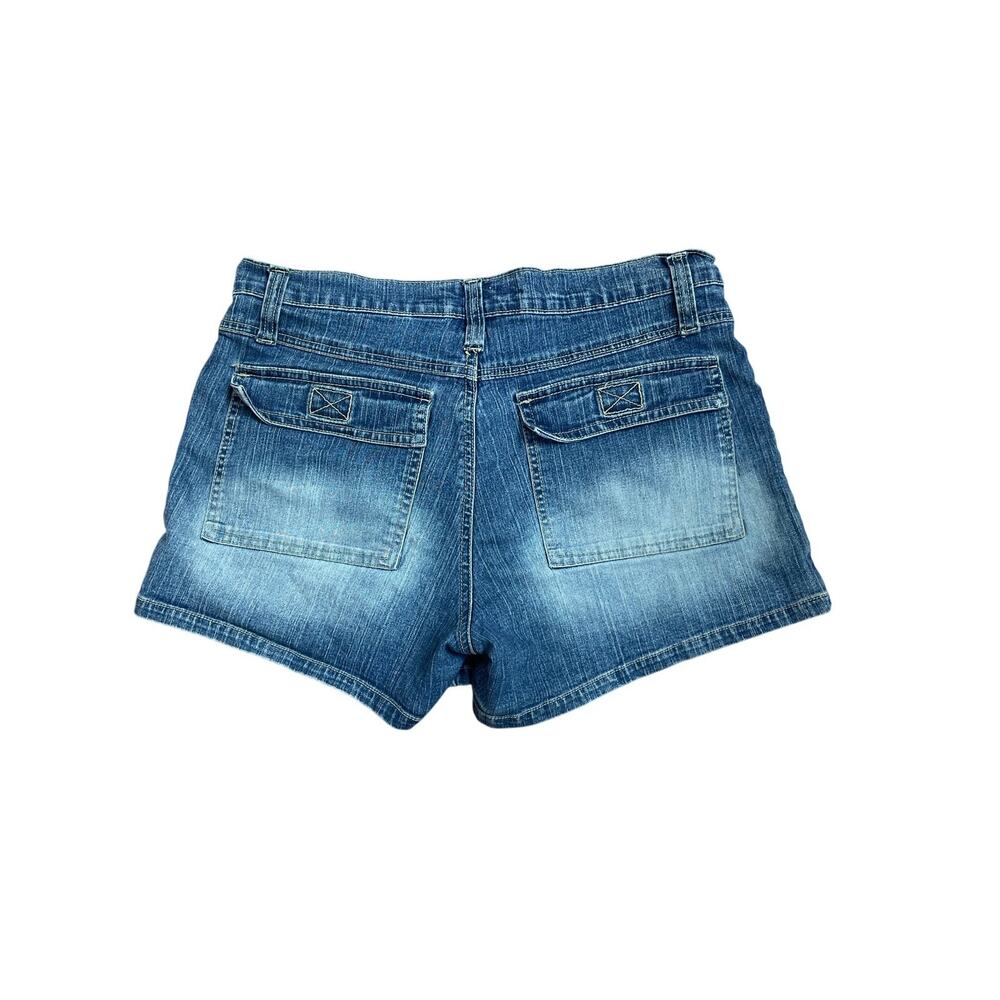 Lazer Jeans Y2K Vintage Cargo Pocket Faded Denim Shorts Size 11 Grunge 90s - Picture 3 of 3